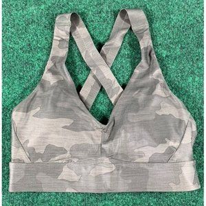Prana Layna Bra Sage Camo Green‎ Strappy V Neck Sports Bra NEW Size XS